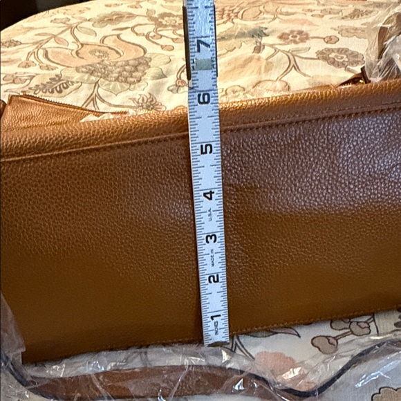 Elegant Kattee Brown Leather Tote Bag shoulder purse, large new with tags - Picture 11 of 13